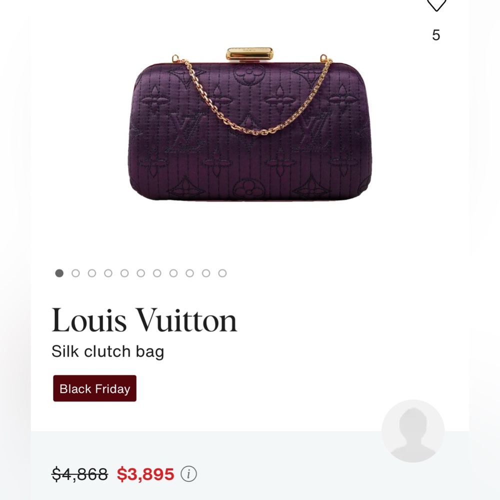 Louis Vuitton Dark Purple Clutch with Gold Trim